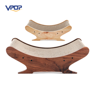 Wooden Surface Cardboard Cat Scratcher with Plate Shape OEM