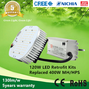 ETL Listed 120W LED Retrofit Kits for Street, industrial Light Replace 400W Metal Halide/HPS